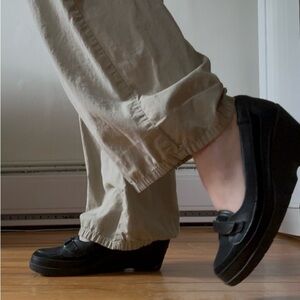 MAG Black Leather Wedge Loafers – Size 39 (EU)